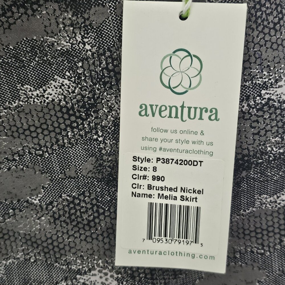 Aventura Melia Women's Skirt Size 8 Brushed Nickel Button Front Organic Cotton - Picture 3 of 5